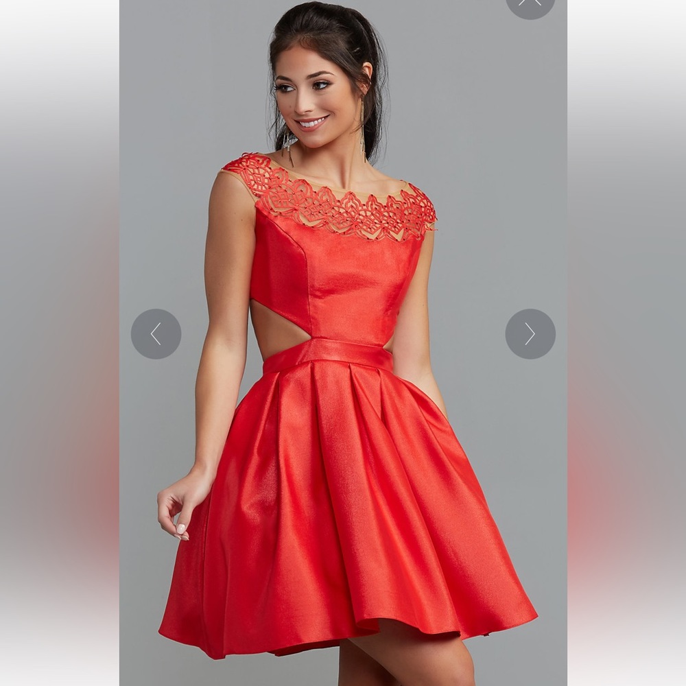 Sherri Hill Cap-Sleeve Cocktail
Party Dress